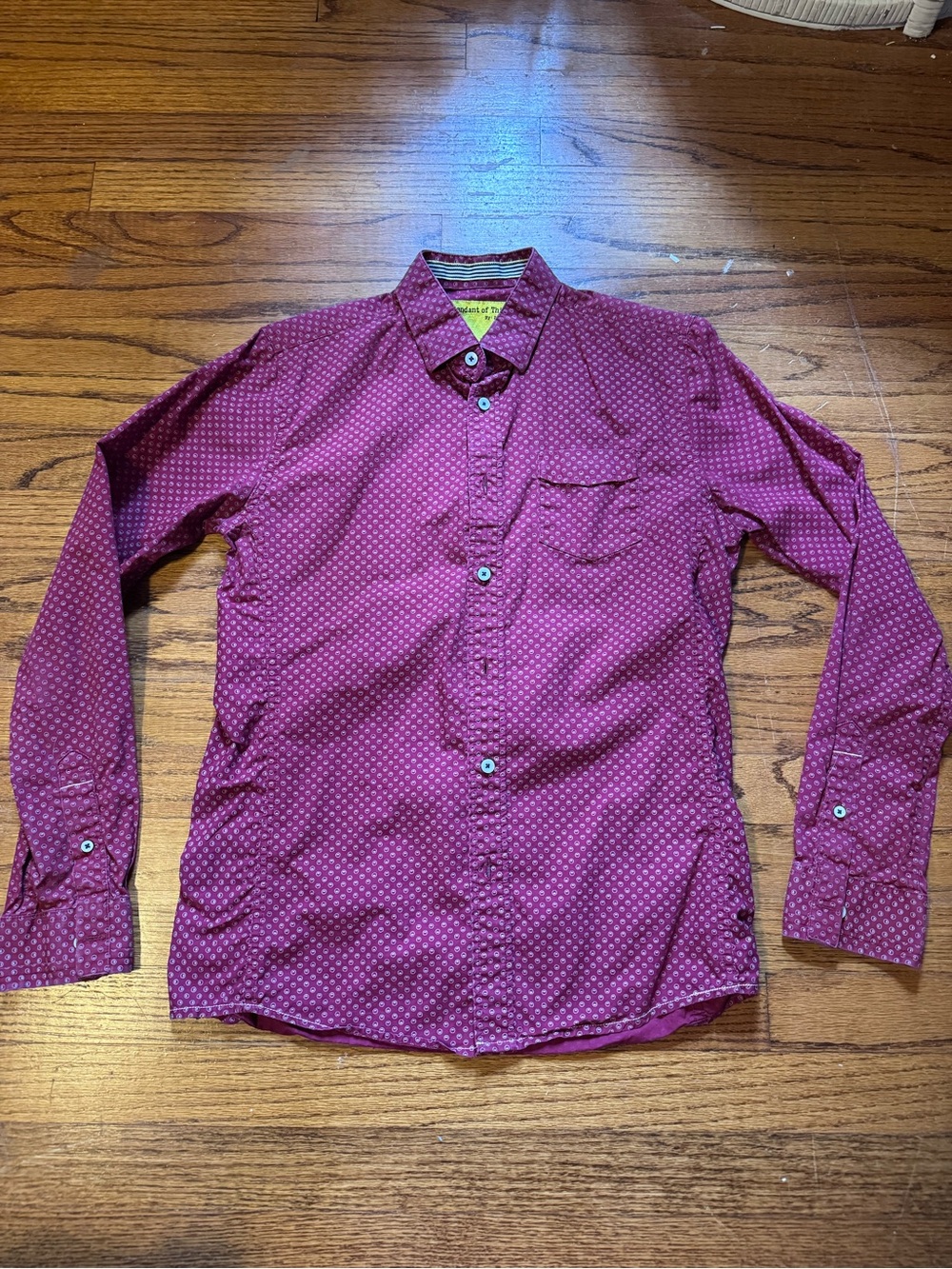 Descendant of Thieves Maroon Shirt with Micro Print